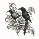 crow's and scorpion with roses   tattoo design idea
