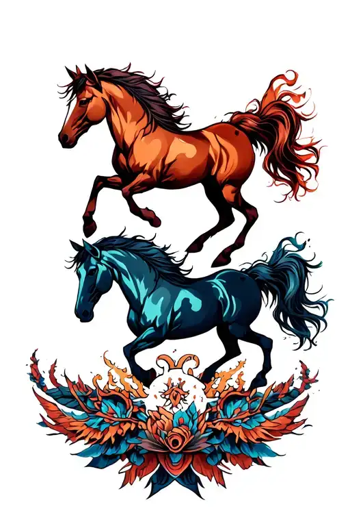 Apocalypse horses tattoo design idea