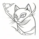 space ghost cat in hell tattoo design idea