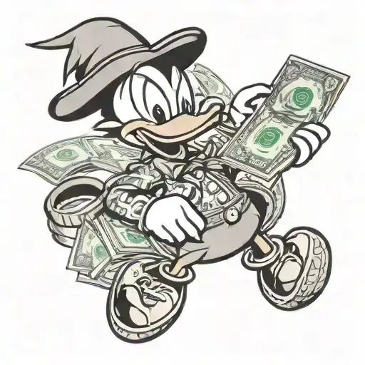 Donald Duck Money tattoo design idea