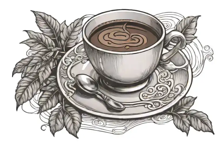 Espresso and chocolate tattoo design idea