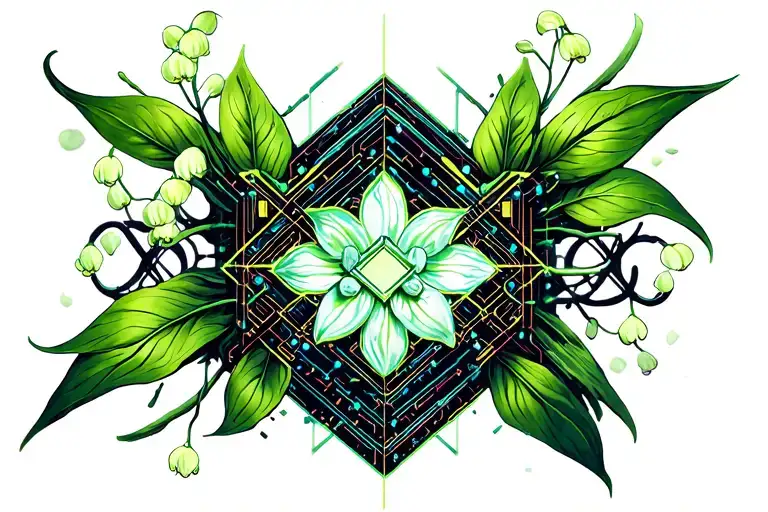 lily of the valley tramp stamp tattoo design idea