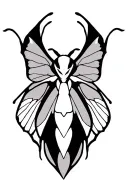 alien moth open wings tattoo design idea