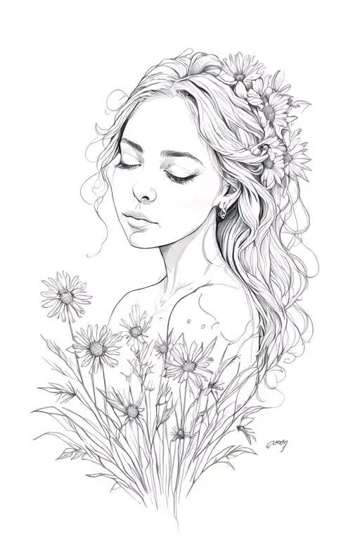 "Norma-loud" meadow tattoo design idea
