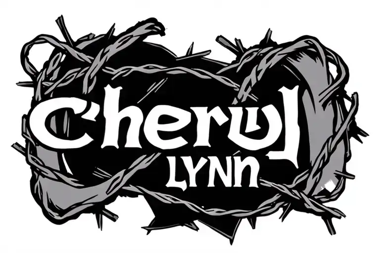 "cheryl-lynn" Barbed Wire name tattoo tattoo design idea