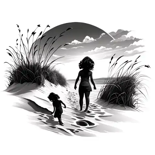 Footprints In The Sand tattoo design idea