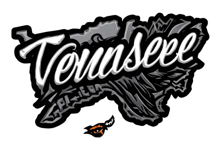 Tennessee Volunteers with the Tennessee state outline tattoo design idea