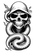 grim reaper with a snake tattoo design idea