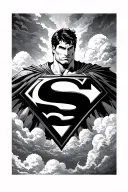 superman logo with clouds tattoo design idea