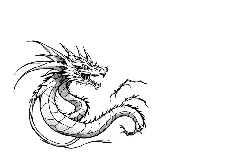 knight fighting dragon tattoo design idea