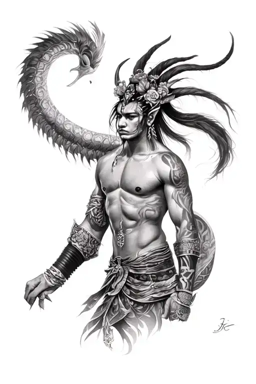 Black Samuri tattoo design idea