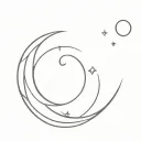 waxing Crescent moon tattoo design idea