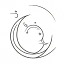 waxing Crescent moon tattoo design idea