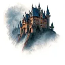 dracula's castle tattoo design idea