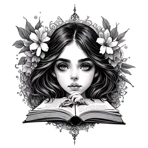 bookish fantasy themed tattoo tattoo design idea