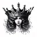 e with crown  tattoo design idea