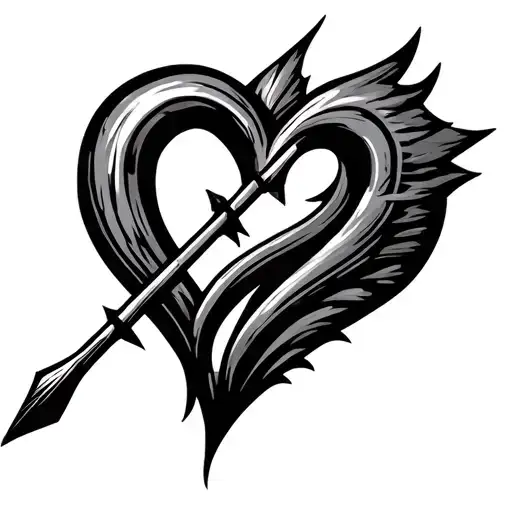 dart arrow 2006 heart symbol tattoo design idea