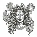 Medusa crying tattoo design idea