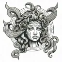 Medusa crying tattoo design idea