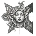 Medusa crying tattoo design idea