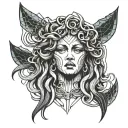 Medusa crying tattoo design idea