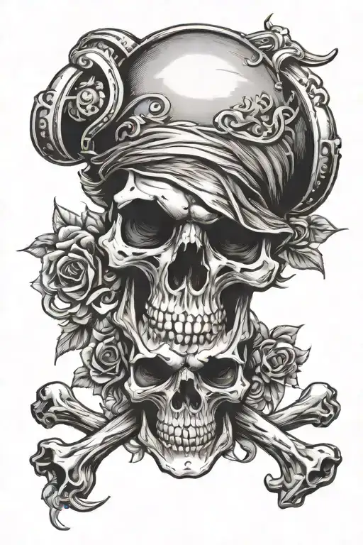 skull and crossbones tattoo design idea