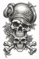 skull and crossbones tattoo design idea