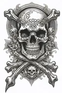 skull and crossbones tattoo design idea