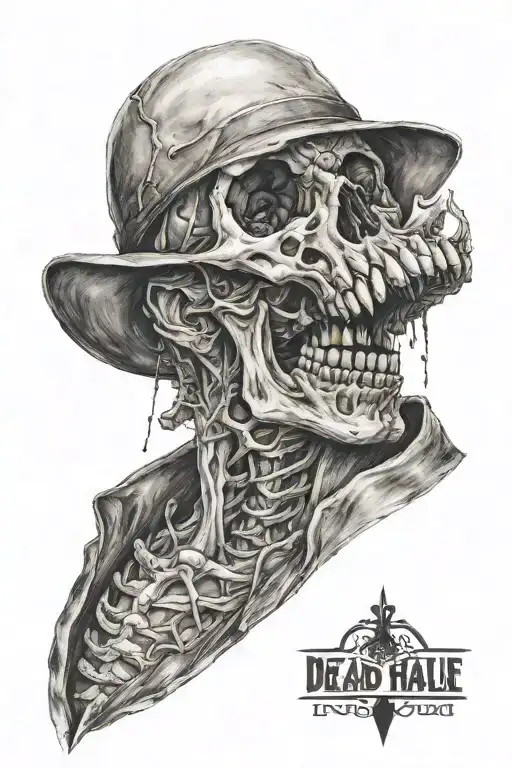 dead half alive tattoo design idea