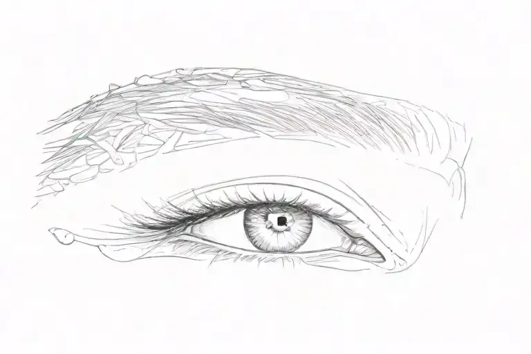 a close up of a woman's eye tattoo design idea
