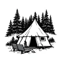 Camping tattoo design idea