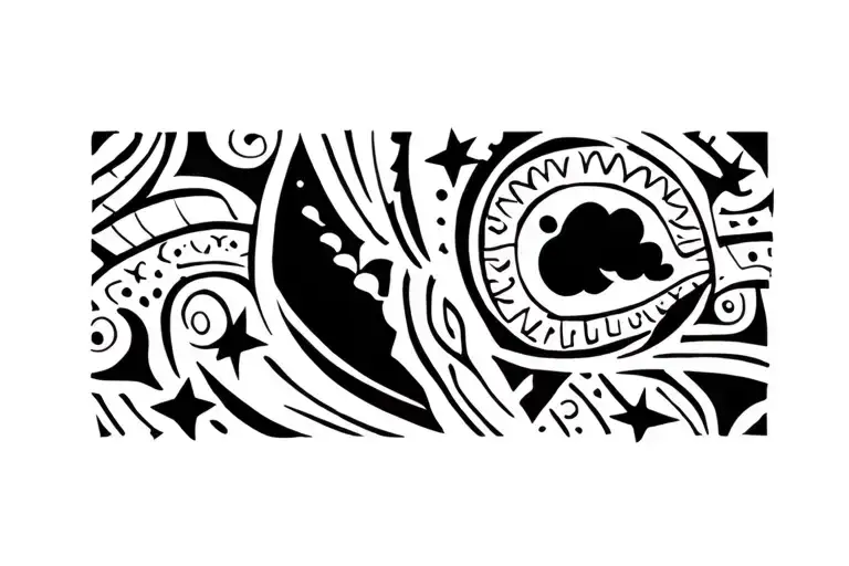 wristband maori with stars and weather conditions tattoo design idea