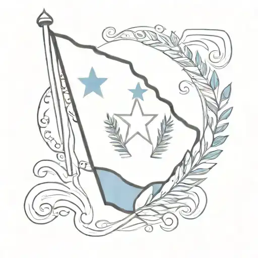 guatemalan flag waving tattoo design idea