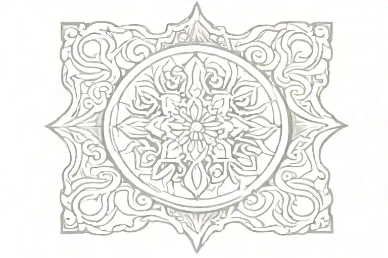 spanish tile tattoo design idea