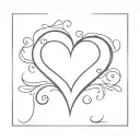 Minimalist heart with initials SM and MS tattoo design idea
