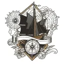 norway navigation tools tattoo design idea