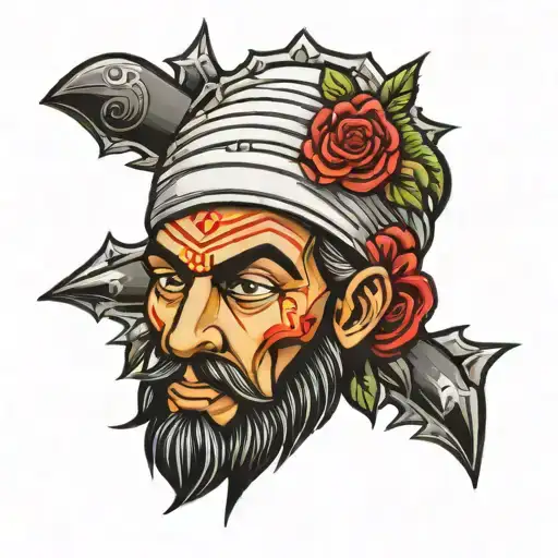 Create a tatto for a guy that is a hard worker likes to work likes to show off but not that much always have a San judas tattoo design idea