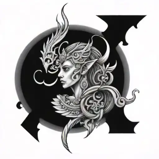 Dwennimmen and transformation combined tattoo design idea