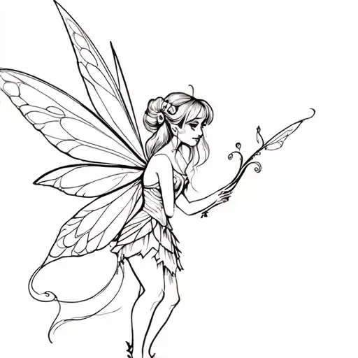 evil fairy tinkerbell that kills tattoo design idea