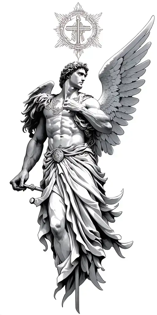 biblical archangel Michael tattoo design idea
