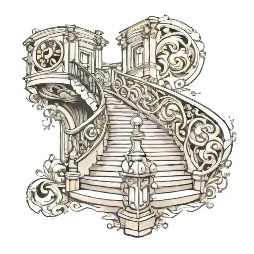 staircase leading tattoo design idea