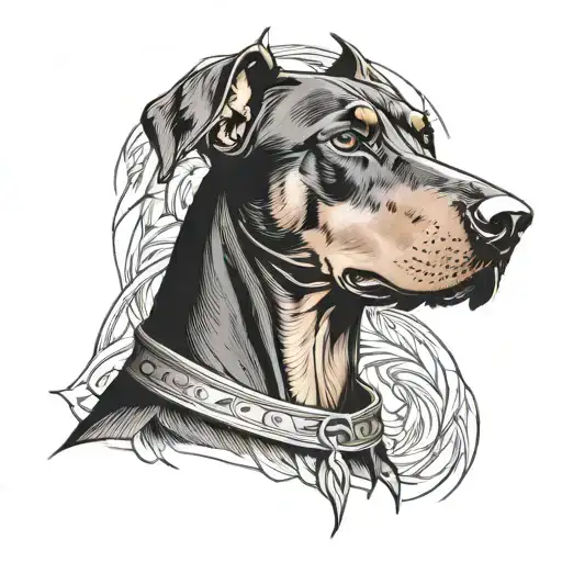 doberman vicious tattoo design idea