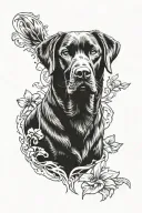 labrador retriever tattoo design idea