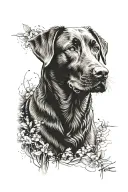 labrador retriever tattoo design idea