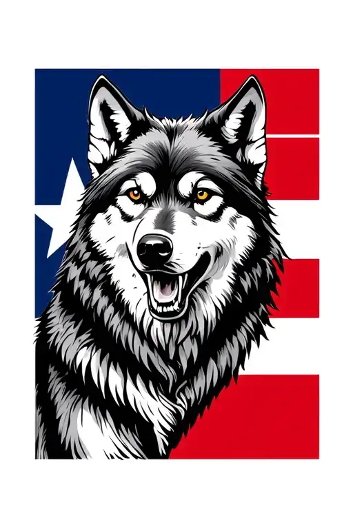 US Marines, wolf, Texas state flag tattoo design idea
