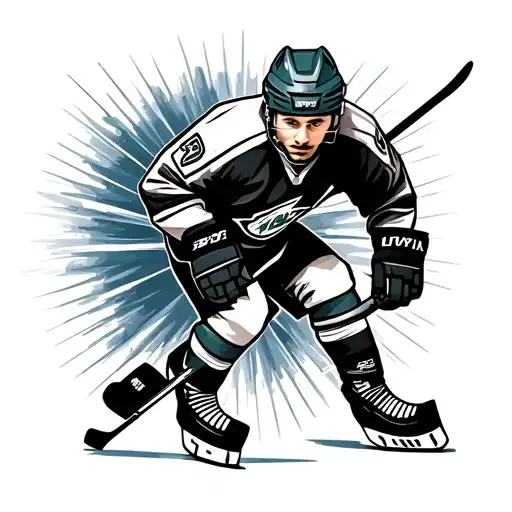 Ice hockey player Sketch Style Tattoo Showcasing tattoo design idea