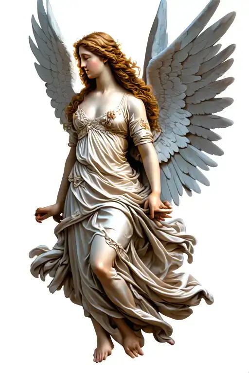 angel renaissance style tattoo design idea
