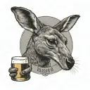 kangaroo drinking beer tattoo design idea