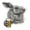 kangaroo drinking beer tattoo design idea