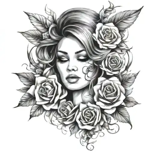Beautiful disaster feminine tattoo design idea